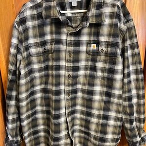 Carhartt Green and Gray Plaid Shirt